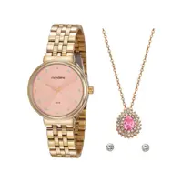 Relógio Feminino Mondaine Analógico - 99462LPMVDE2KB Dourado com Acessórios em oferta na Magazine Luiza