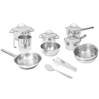 Jogo de Panelas Tramontina Inox Fundo Triplo - 10 Peças Allegra 65660/953 em oferta na Magazine Luiza