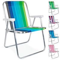 Imagem da promoção Cadeira de Praia Alta em Alumínio Cores Variadas 2101 MOR