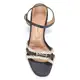 Sandália Vizzano Salto Médio Grosso Tiras Feminina - Dourado+Bege - Cupom TOPZAT em oferta
