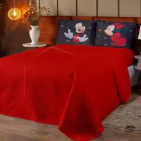 Cobre Leito Queen + Lençol Mickey Minnie 4 Pçs em oferta na Shopee