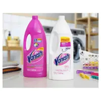 Tira Manchas Vanish Multiuso para Roupas Coloridas - 1,5L + Tira Manchas para Roupas Brancas 1,5L em oferta na Magazine Luiza