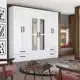 Guarda Roupa Casal Lu 6 Portas 4 Gavetas Com Espelho Carioca Móveis em oferta