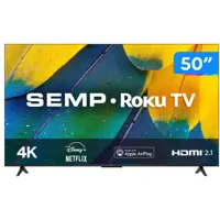 Smart TV 50” 4K UHD LED Semp RK8600 Wi-Fi - Bluetooth 3 HDMI 1 USB em oferta na Mercado Livre