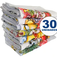 Imagem da promoção Pano De Prato Estampado Bainha Atacado Kit Com 30 Peças - Rubber Store