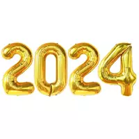 Imagem da promoção Kit Balão Numérico 2024 Dourado Grande 4pçs Ano Novo 70cm Bexiga Metalizada Comemoração Festas - Mei