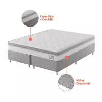 Imagem da promoção Cama Box com Colchão Queen Sigma Molas Ensacadas Modern