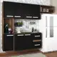 Cozinha Compacta 7 Portas 2 Gavetas Suspensa Armário E Balcão Jéssica Teka/grafite - Panorama - Pano em oferta