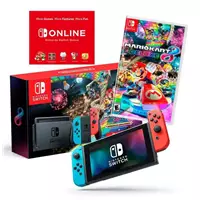 Imagem da promoção Console Nintendo Switch + Joy-Con Neon + Mario Kart 8 Deluxe + 3 Meses de Assinatura Nintendo Switch