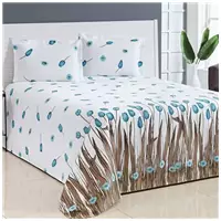 Imagem da promoção Kit Cobre Leito Casal Queen Bella Piquet 03 Peças Tulipa Azul - Bordados Finos