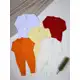 Kit 5 Macacão de Bebê Cor Minimalista Suedine Vira Pé Liso - (P/M/G) em oferta