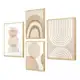 Kit 4 Quadros Decorativos Com Moldura Geométrico Sala Quarto Boho Minimalista em oferta