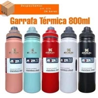 Imagem da promoção Garrafa Térmica de Academia 800ml De Aço Inoxidável Com Isolamento Térmico Com Alça