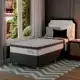 Cama Box com Colchão Solteiro Sigma Molas Ensacadas (22x88x188) Branco e Cinza - Modern em oferta