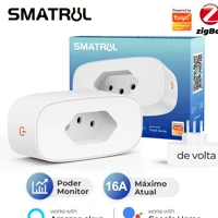 Imagem da promoção SMATRUL Monitor De Energia Tuya Zigbee 16A Brasil Adaptador De Tomada Inteligente Padrão APP Voz Par