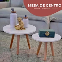 Imagem da promoção Mesa De Centro Para Sala Pés De Madeira Decorativa - KELAN