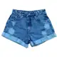 Short Jeans Barra Dobrada Short Jeans Feminino Cintura Alta em oferta