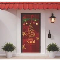 Imagem da promoção Capa de Porta Decorativa Feliz Natal 0,85x2,10m em Tecido C/ Elástico