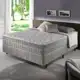 Cama Box Casal Cinza + Colchão Molas Ensacadas Alabama 138x188x61cm - ZIDI em oferta