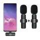 Microfone Lapela Duplo Wireless Sem fio Para Android USB Tipo C Type C Plug In Play - Wireless Micro em oferta