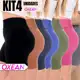 Kit 4 Shorts Legging Feminino Meia Coxa Cintura Alta Bermuda Zero Transparência em oferta