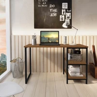 Imagem da promoção Mesa Escrivaninha para Notebook Office Star 120cm com 2 Prateleiras - Klm Imbuia/Preto