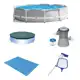 Piscina Intex 5000 Litros Prism 110v Capa Forro Kit Limpeza em oferta