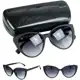 Óculos sol feminino gatinho + case presente preto original estiloso delicado moda em oferta