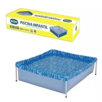 Imagem da promoção Piscina Infantil Quadrada Azul 400 Litros PVC MOR