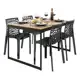 Mesa de Jantar 120x90cm Lâmina com Estrutura Cor Natural/Preto Estilo Industrial com 4 Cadeiras Gruv em oferta