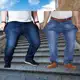 Jeans masculinos plus size 50 52 54 56 preto e escuro em oferta