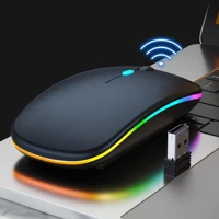 Imagem da promoção Mouse Sem Fio com Bluetooth Recarregável Wireless Led Rgb Ergonômico