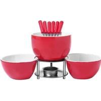 Imagem da promoção Aparelho de Fondue Cerâmica Brinox Vermelho - 10 Peças 1256/103