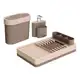 Kit Pia 3 Peças Flat Com Dispenser Escorredor E Lixeira Coza Cor Warm gray em oferta