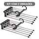 Kit Com 2 Cabides Multiuso 5 em 1 Aço Inox Guarda Roupa Organizador em oferta