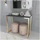 Mesa Buffet Balcão Aparador Industrial Pé Dourado 90X45X90 em oferta