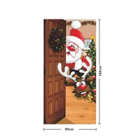 Imagem da promoção 1pc Porta De Natal Pendurado Pano Papai Noel Elk Festivo Decoração Da Colorido Festa De Fundo