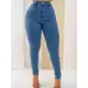 Calça Jeans Feminina Skinny Básica Com Lycra Cintura Alta Corte Moderno Empina Bumbum. em oferta