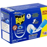 Imagem da promoção Raid Repelente Elétrico Pastilha Aparelho e Refil com 4 unidades