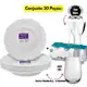 Conjunto Jantar 30 Peças 06 Pratos Fundo + 06 Copos Vidro +18 Talheres Inox Pétala Vidro Branco Dura em oferta