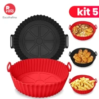 Imagem da promoção KIT 5 Forma Assadeira Para Fritadeira Air Fryer Em Silicone Flexível Lavável