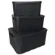 Kit 3 Caixas Organizadoras 5,8L 8,8L 17L Rattan Organização Plasnew em oferta