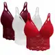 Kit 3 Cropped Feminino Top de Renda Tira Dupla Sutiã Alça Regulável em oferta