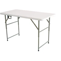 Imagem da promoção Mesa retangular dobrável ao meio 122 x 60 cm - vira maleta