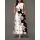 Casual Retro saia longa de bolso feminino Vestido de bolso com flor de bolso em oferta