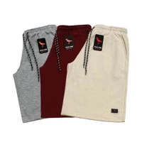 Imagem da promoção 3 Bermudas de Moletom Masculinas Treino/Academia Algodão e Poliéster Confortável 3 Cores Sortidas