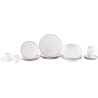 Imagem da promoção Aparelho de Jantar 20 Peças Tramontina Redondo Porcelana Branco e Marrom Mare