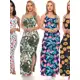Vestido Alça Floral Canelado Casual Versátil Feminino Nova Moda Verão Fenda Lateral Gestante Evangél em oferta