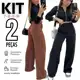 Kit 2 Calça Alfaiataria PREMIUM Cintura Alta Com Bolso PROMOÇÃO em oferta