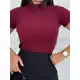 Blusa Básica Ribana Canelado Premium Casual Moda Gringa Basico Camiseta T-Shirt em oferta